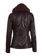 PU Leather Jacket Hooded Spring Outerwear For Women 2026