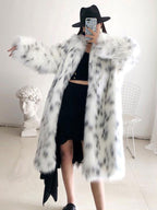 Faux Fur Coat Two Tone 2026 Winter Long Eco-friendly Fur Coat For Women