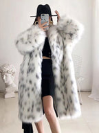 Faux Fur Coat Two Tone 2026 Winter Long Eco-friendly Fur Coat For Women