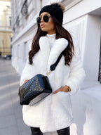 Plush Faux Fur Jackat Winter Eco-friendly Midi Coat For Women 2026