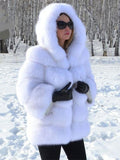 Faux Fur Coat With Hood Warm Winter 2026 Short Plush Eco-friendly Fur Coat For Women