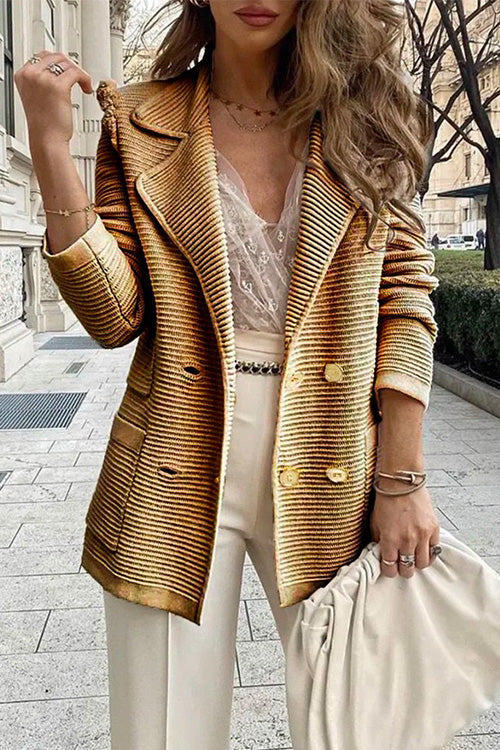 Fashion Lapel Buttons Cardigans with Pockets