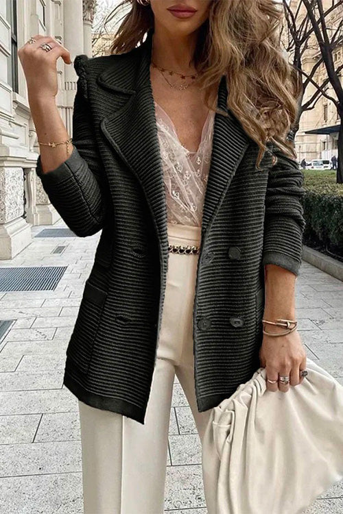 Fashion Lapel Buttons Cardigans with Pockets