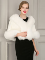 Women's Wedding White Shawl Bridal Winter Warm Cover Ups 2026