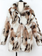 Faux Fur Coats Color Block Women Winter Eco-friendly Fur Coat 2026