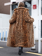 Faux Fur Long Coats Leopard Winter Eco-friendly Long Jacket For Women 2026