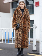 Faux Fur Long Coats Leopard Winter Eco-friendly Long Jacket For Women 2026