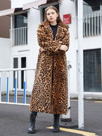 Faux Fur Long Coats Leopard Winter Eco-friendly Long Jacket For Women 2026