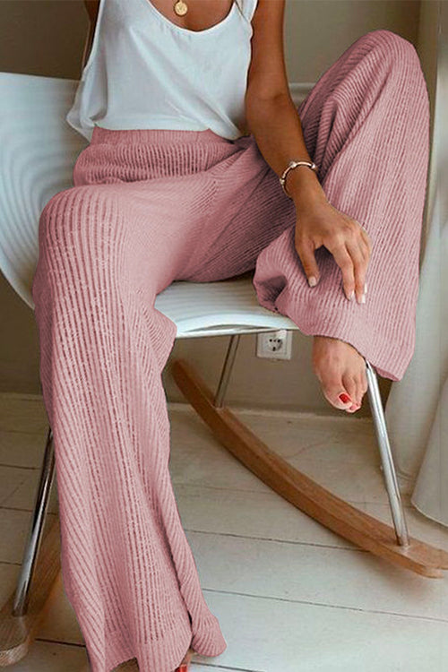 Winter Elastic Waist Wide Leg Pants