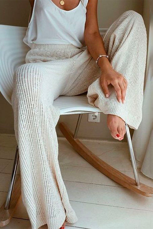 Winter Elastic Waist Wide Leg Pants
