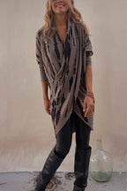 Irregular Front Cross Long Sleeve Tie Dye Top