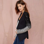Sequined Slim Casual Women Small Blazer