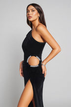 Johe Cutout Velvet Maxi Dress