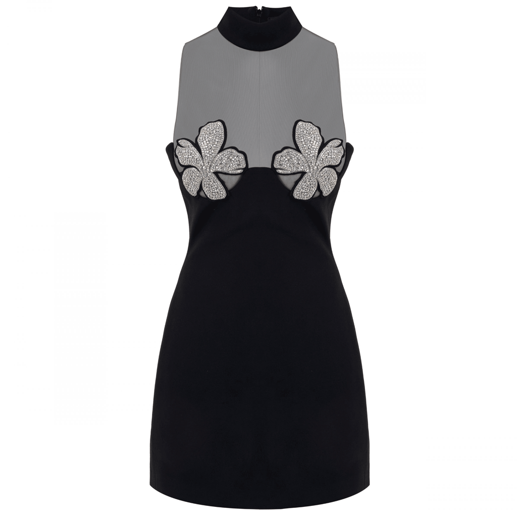 Daytime Crystal Mesh Mini Dress