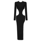 Cocktail Party O-Neck Cutout Maxi Dress