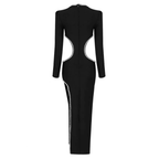 Cocktail Party O-Neck Cutout Maxi Dress