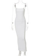 Spaghetti Strap Square Neck Bodycon Midi Dress