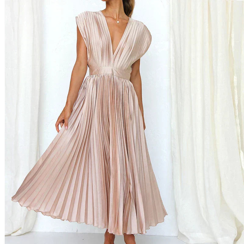 Jimena Aesthetic V Neck Maxi Dress Chic Silhouette Collection