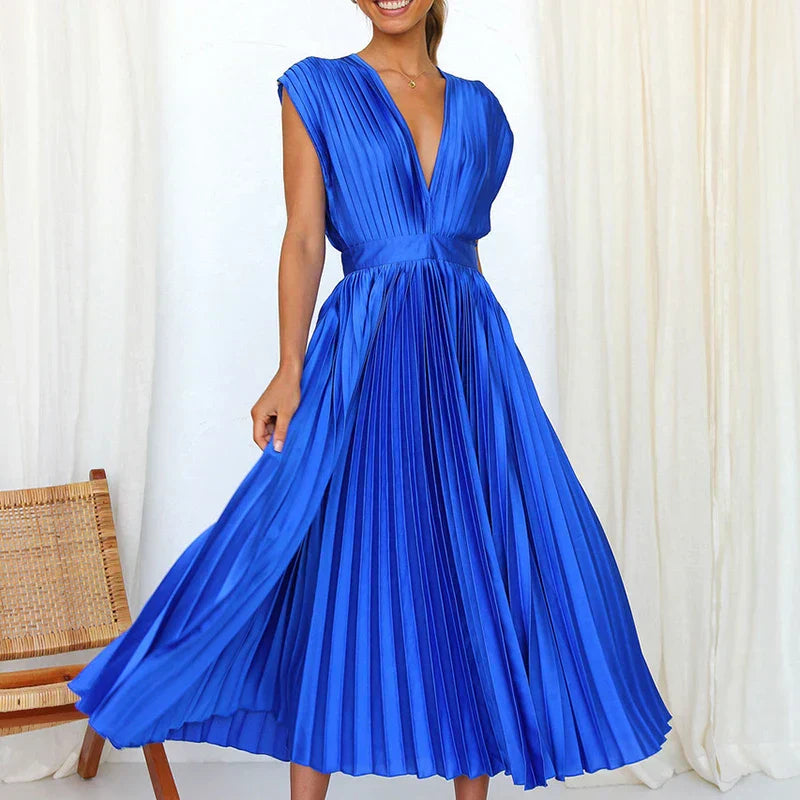 Jimena Aesthetic V Neck Maxi Dress Chic Silhouette Collection