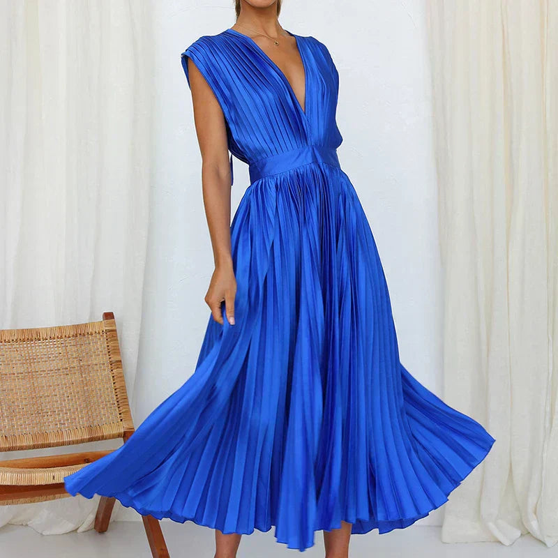 Jimena Aesthetic V Neck Maxi Dress Chic Silhouette Collection