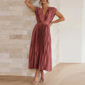 Jimena Aesthetic V Neck Maxi Dress Chic Silhouette Collection