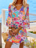 Fiorenza Timeless Colorful Printed Dress Elevated Occasion Wear