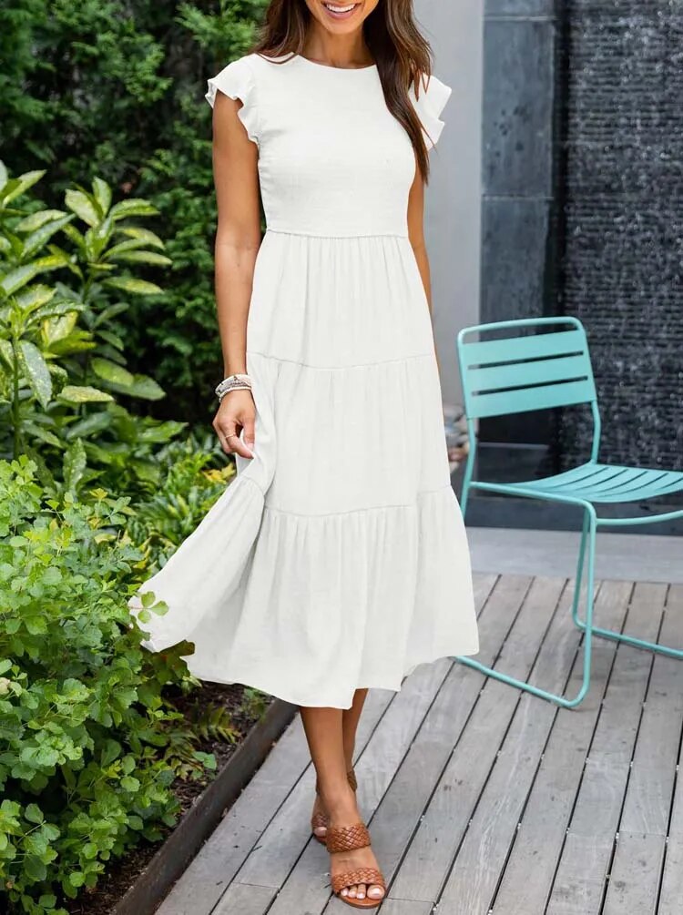 Carolina Effortless Dress Gathered Bust Chic Silhouette Collection