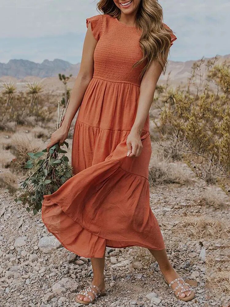 Carolina Effortless Dress Gathered Bust Chic Silhouette Collection