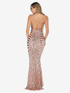 Mermaid Party Dresses Sleeveless Sequined Semi Formal Prom Long Dress