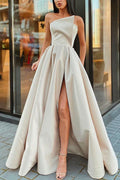 Off Shoulder Sleeveless Slit Maxi Party Dress