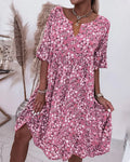 Victoria Aesthetic Half Sleeved Dress Made of Floral Cotton Material Chic Silhouette Collection
