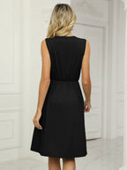 Lace V Neck Midi Dress for Women - Sleeveless A-Line Swing Sundress with Pockets - Summer Daily Casual 2026