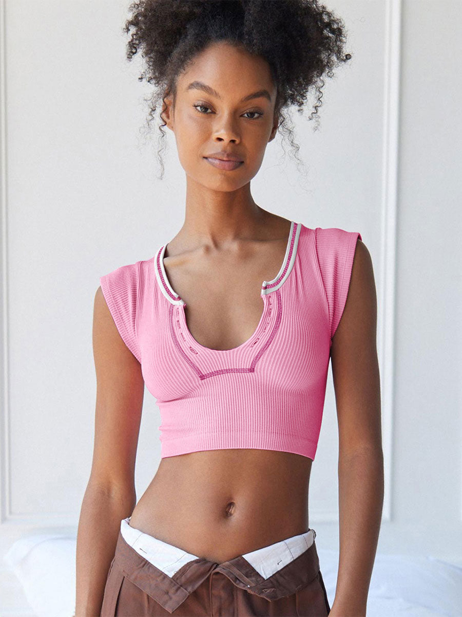 Light Gray Cami Top U-Neck Sexy Women Camis