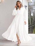 Boho Maxi Shirt Dress For Women- Long Puff Sleeve Casual Flowy Dress - Summer Vacation Beach Evening Wear 2026
