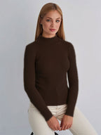 Women Pullover Tops High Collar Long Sleeves Sweaters