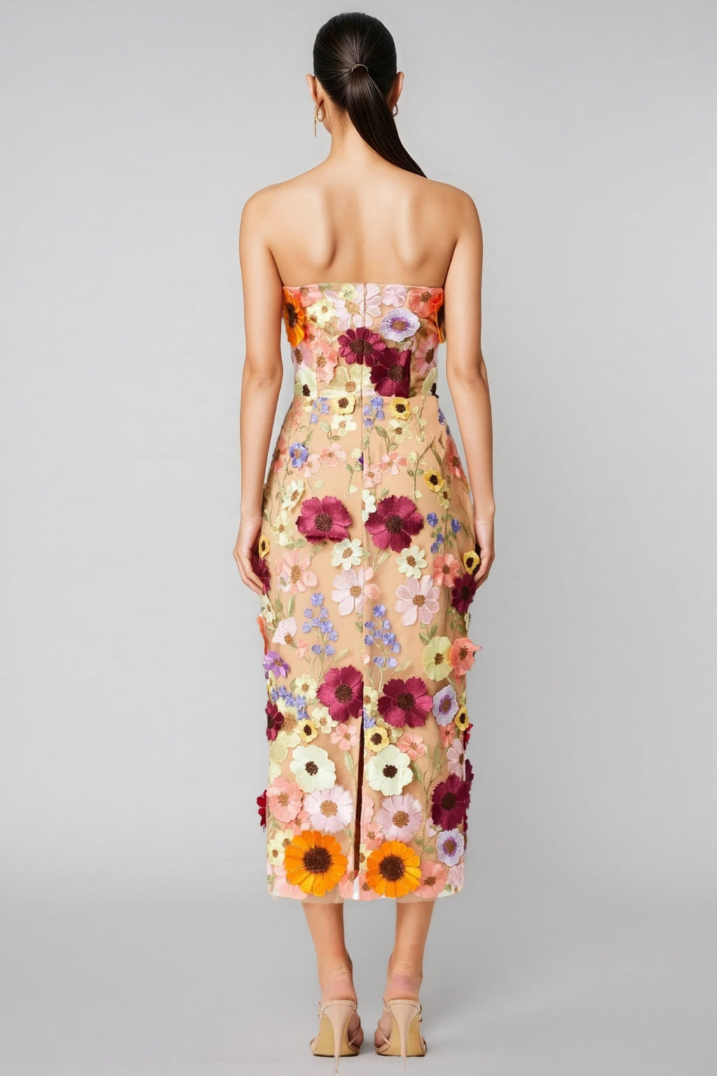 Winslet Embellished Floral Lace Midi Dress
