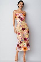 Winslet Embellished Floral Lace Midi Dress