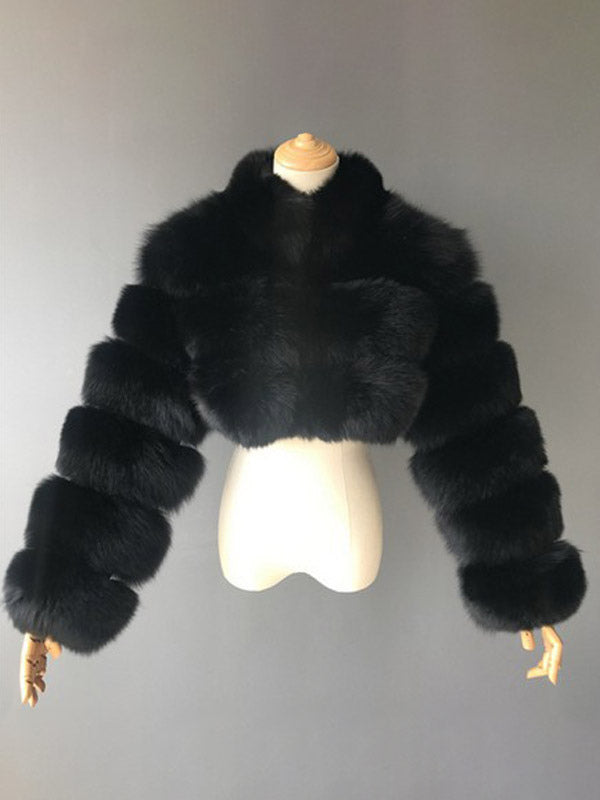 Faux Fur Coats Eco-friendly Winter Plush Cropped Jacket For Women 2026