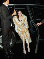 Leopard Faux Fur Coats Eco-friendly Winter Long Jacket For Women 2026