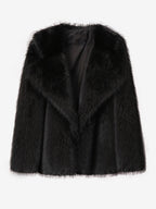 Faux Fur Coat Notched Lapel Solid Color Eco-friendly Winter Jacket For Women 2026
