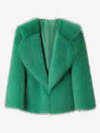 Faux Fur Coat Notched Lapel Solid Color Eco-friendly Winter Jacket For Women 2026