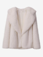 Faux Fur Coat Notched Lapel Solid Color Eco-friendly Winter Jacket For Women 2026