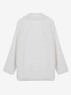 Faux Fur Coat In White Notched Lapel Eco-friendly Winter Jacket For Women 2026