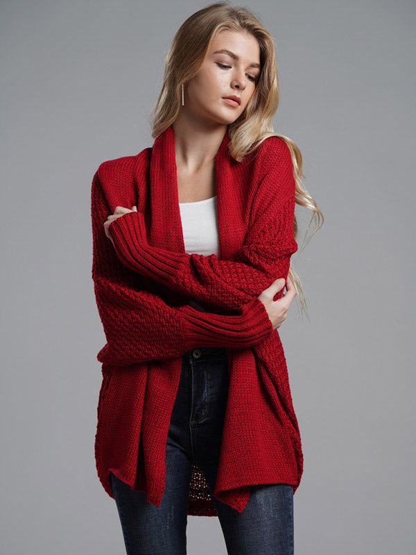 Women's Sweater Batwing Sleeves Open Front Cardigans For Fall Winter