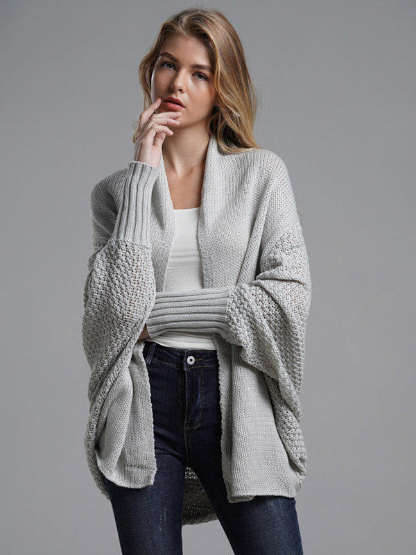 Women's Sweater Batwing Sleeves Open Front Cardigans For Fall Winter