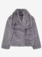Faux Fur Coats Cozy Winter Women Chic Eco-friendly Fur Jacket In Burgundy