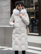 Longline Coat Hooded Zip Up Hooded Qualited Casual Winter Outerwear