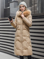 Longline Coat Hooded Zip Up Hooded Qualited Casual Winter Outerwear