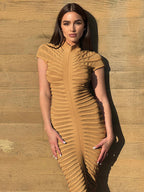 See Through Bodycon Dress Short Sleeve Ruched Night Out Maxi Dresses