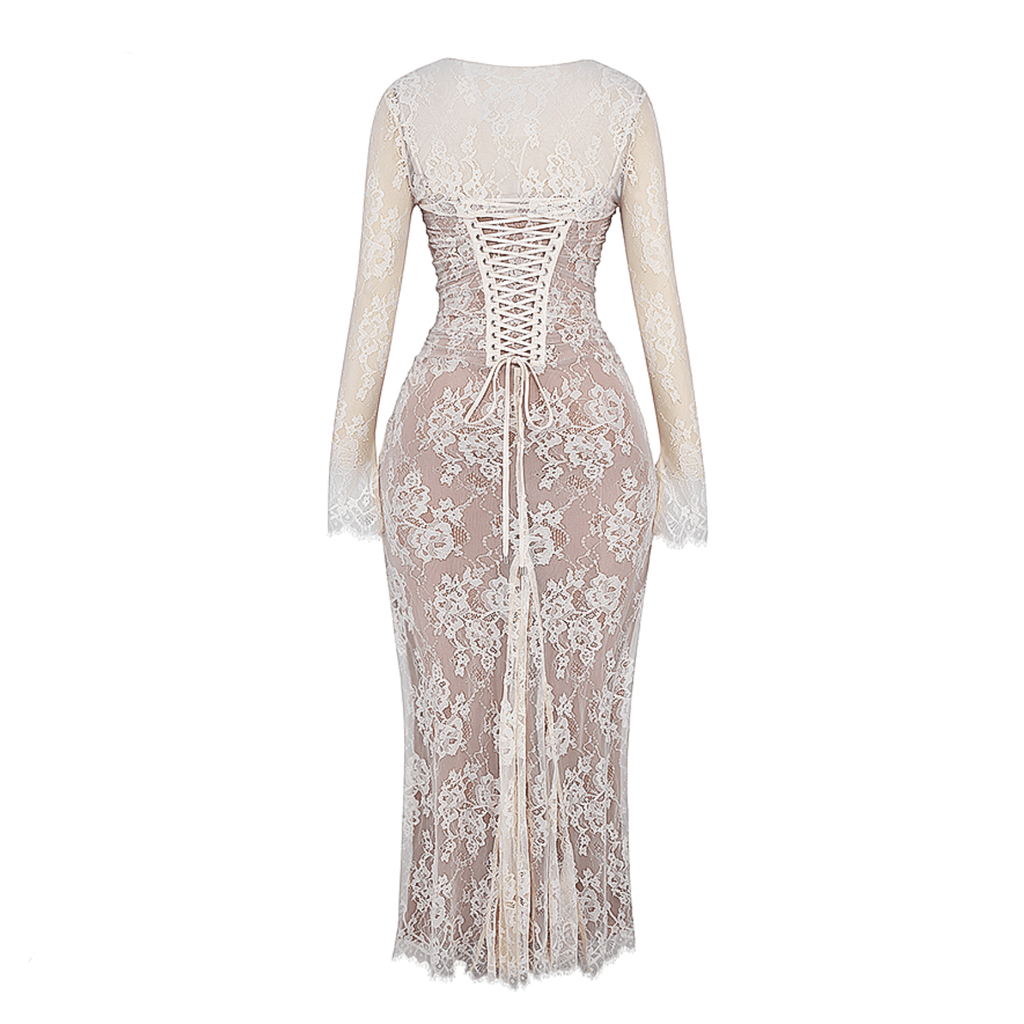 Dual Realms Vintage Lace Maxi Dress